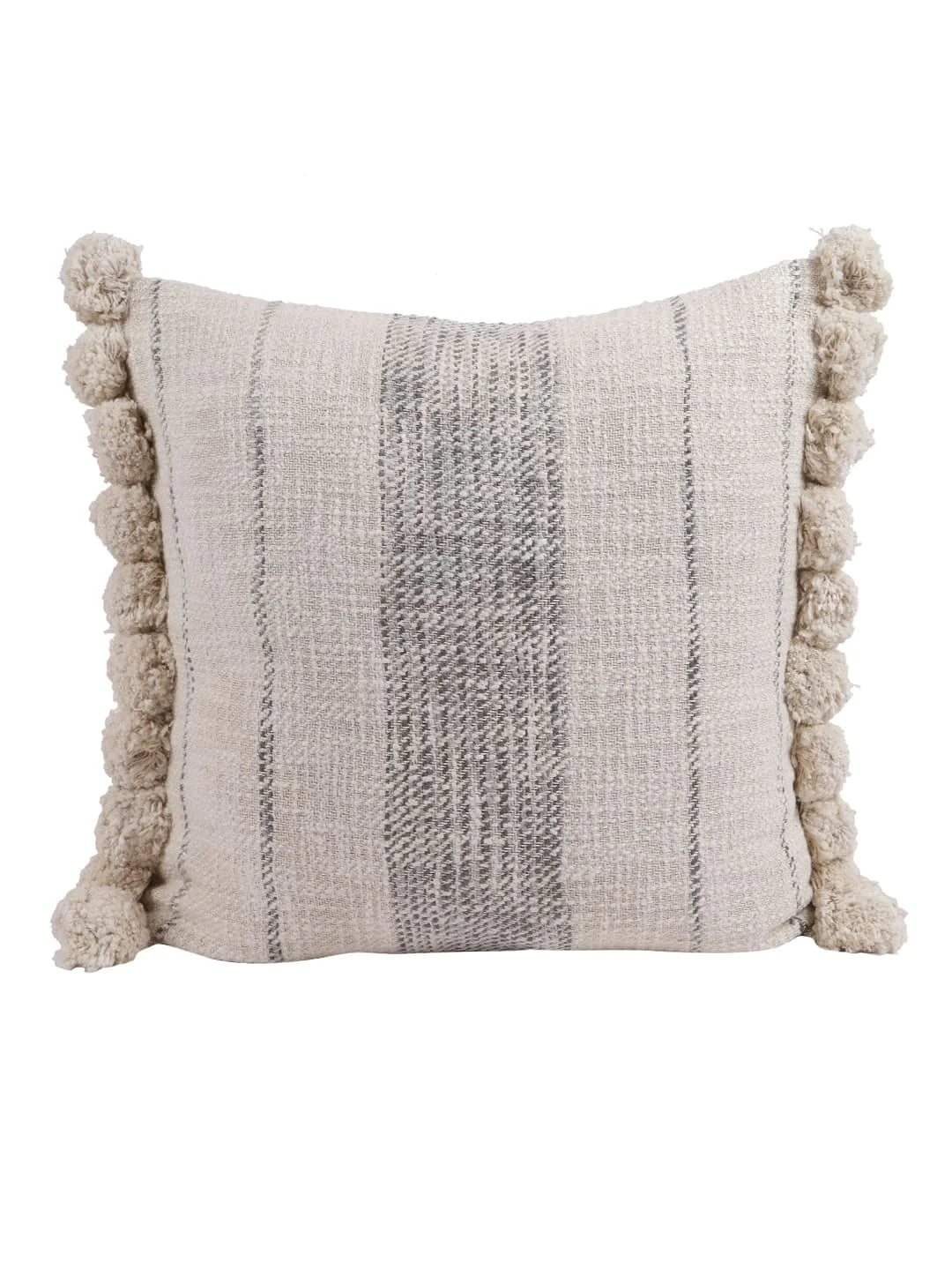 Ivory & Grey handmade striped cushion cover