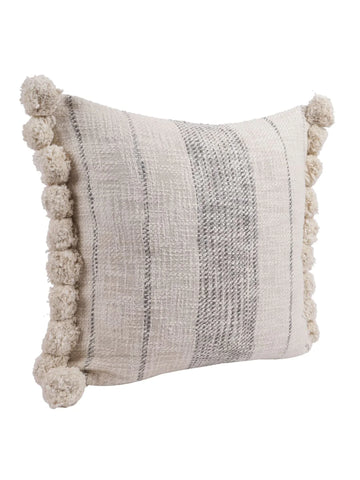 Ivory & Grey handmade striped cushion cover