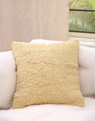 Beige Handwoven Cotton Cushion Cover