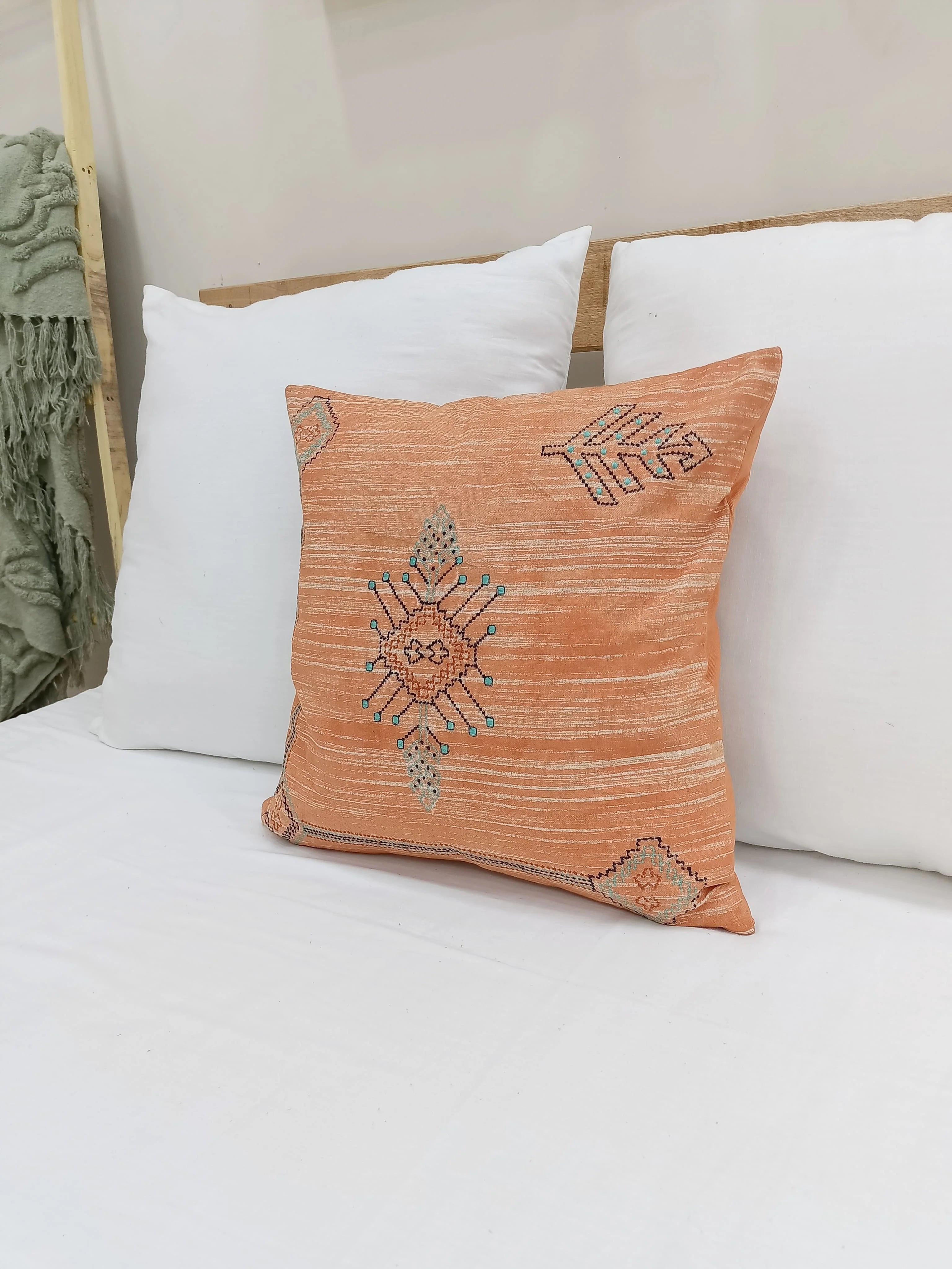 Pumpkin Spice Embroidered Cushion Cover