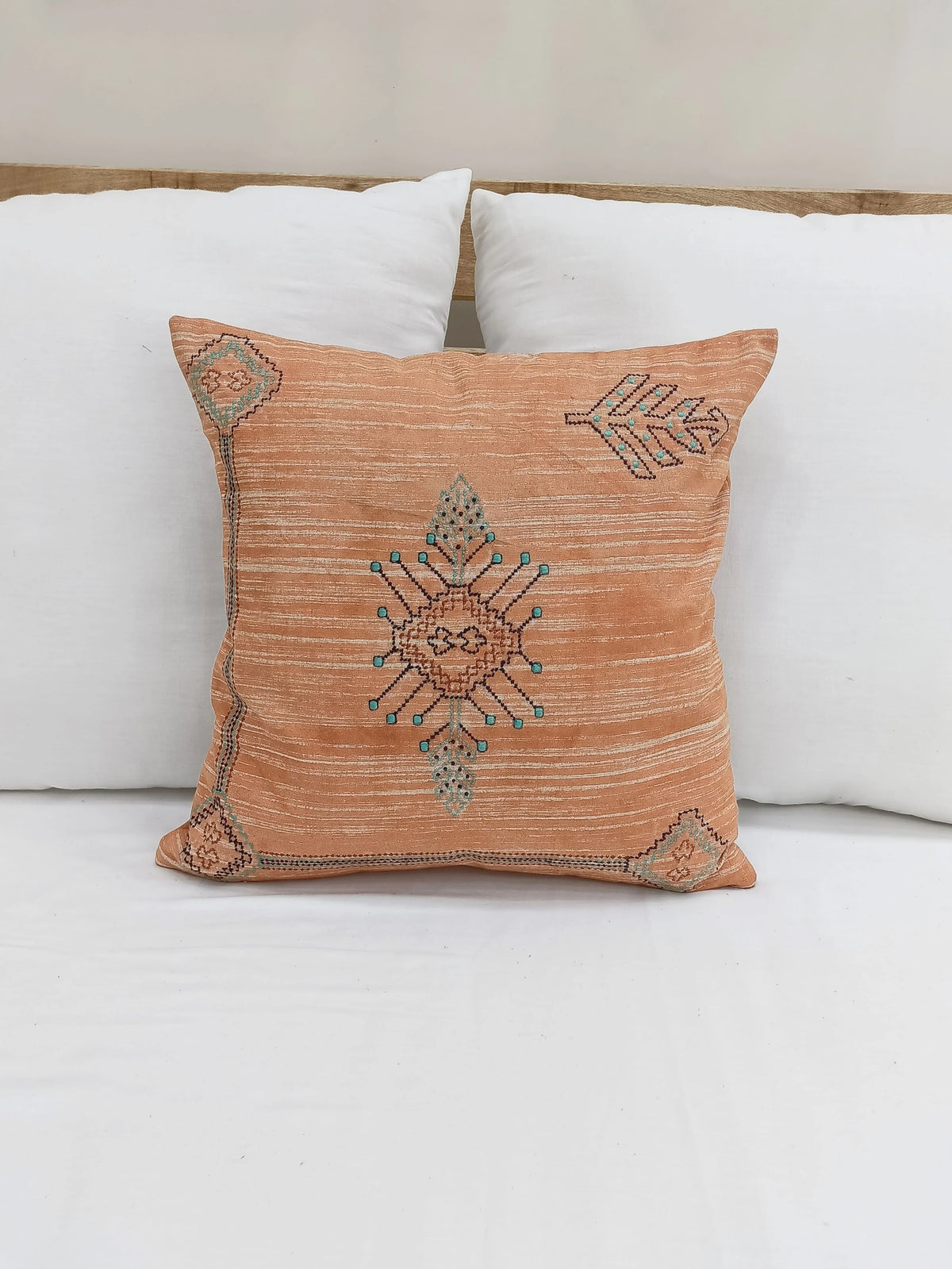 Pumpkin Spice Embroidered Cushion Cover