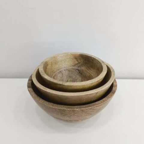 Set of 3 Wooden Christmas Bowls | Urban Adorn Tableware