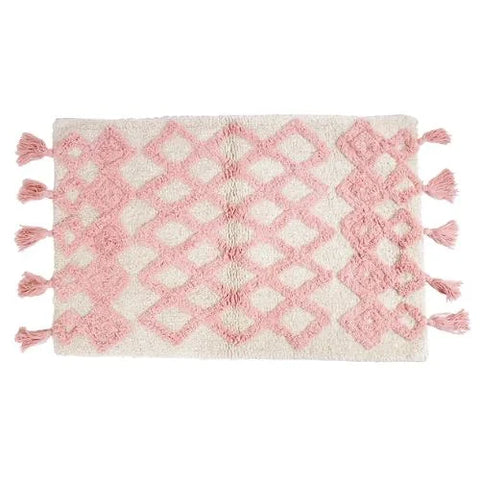 Argyle Pattern Bath Mat - Classic Tufted Cotton Bathroom Elegance