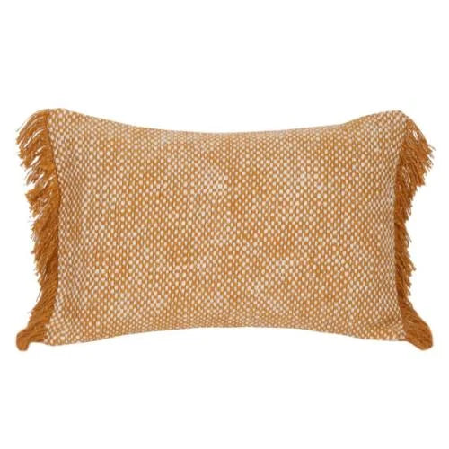 Checkered Pattern Cotton Cushion Cover: Mustard Yellow Elegance