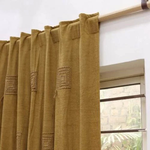 Chenille Embroidered Boho Curtain – Artistic Elegance