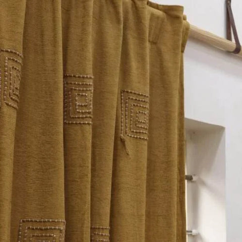 Chenille Embroidered Boho Curtain – Artistic Elegance