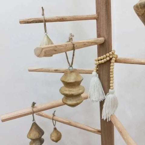 Set of 6 Wooden Christmas Hangings by Urban Adorn