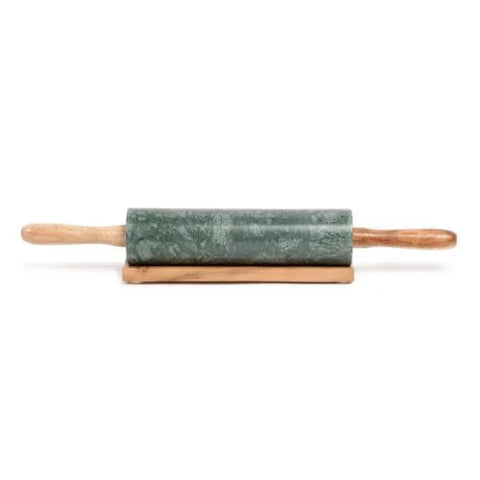 Green Marble Rolling Pin with Wooden Stand: A Fusion of Elegance