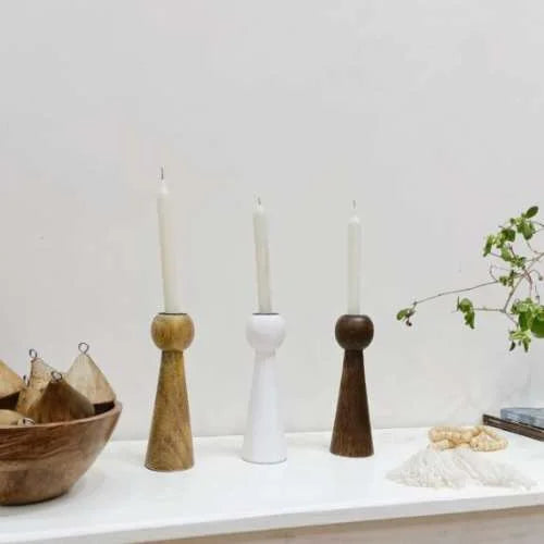 Rustic Charm: Wooden Candle Holder by Urban Adorn
