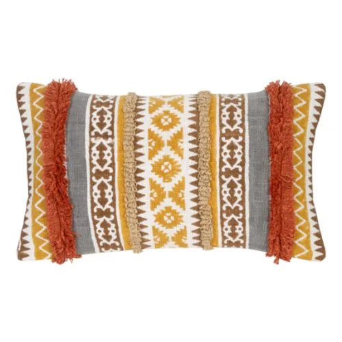 Bohemian Indian Block-Printed Cushion Cover: Rajasthani Tradition