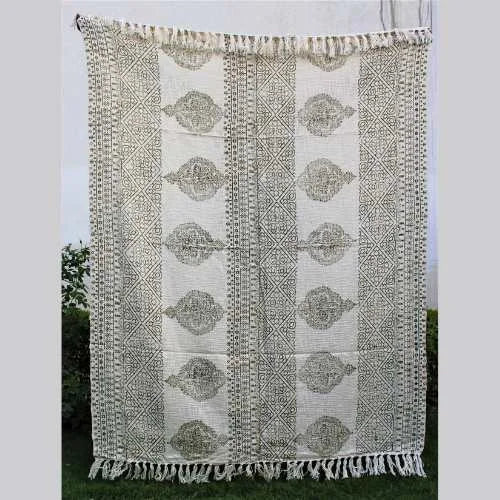 Decorative Hand Block Printed Cotton Throw