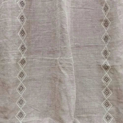 Embroidered Linen Curtain: Tab Top Elegance