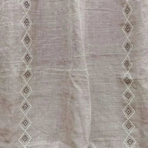 Embroidered Linen Curtain: Tab Top Elegance