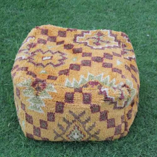 Vintage Handmade Wool Pouf: Urban Adorn