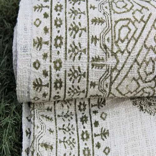 Decorative Hand Block Printed Cotton Throw