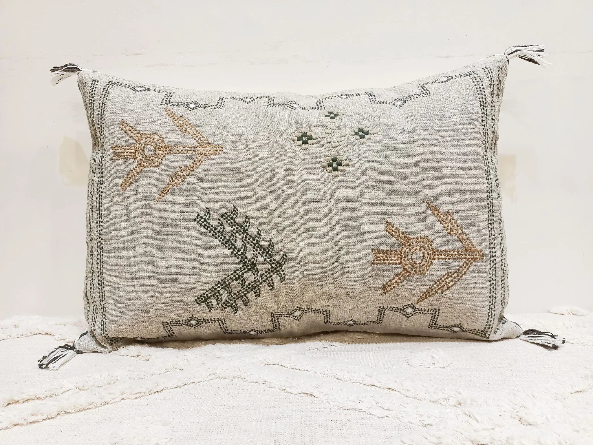 Natural Handmade Boho Linen Cushion Cover