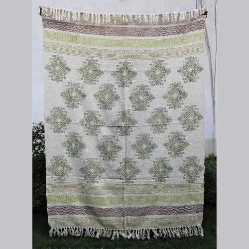 Hand Block Printed Cotton Handmade Throw