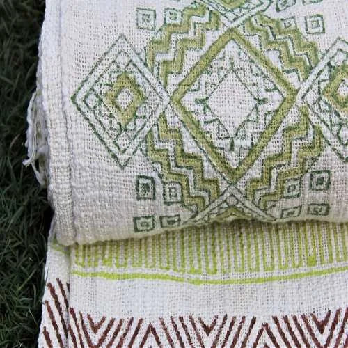 Hand Block Printed Cotton Handmade Throw