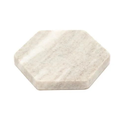 Set of 4 Hexagon Marble Coasters: Chic Home Decor