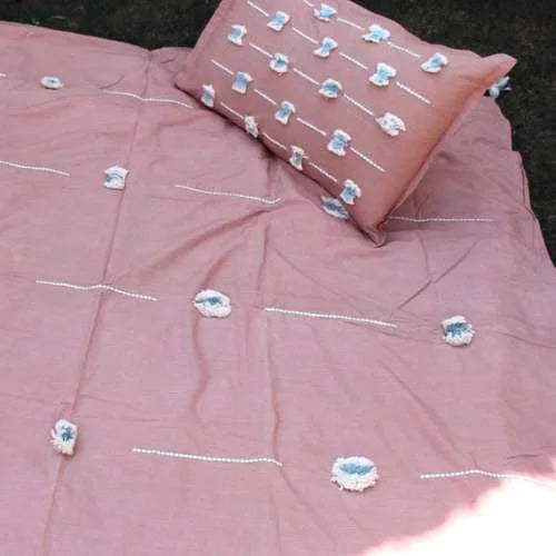 Handmade Pink Double Duvet Cover Set: Sleep in Elegance