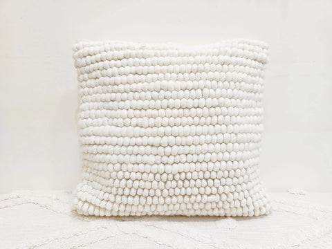 Ivory Handwoven Wool Cushion Cover