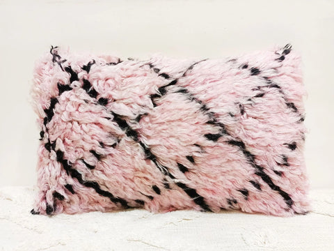 Pink & black Handwoven 100% Wool Cushion cover