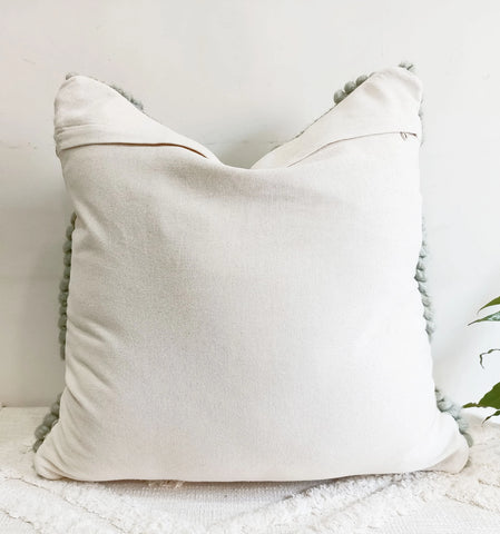 Pale Green Cotton & Wool Cushion Cover