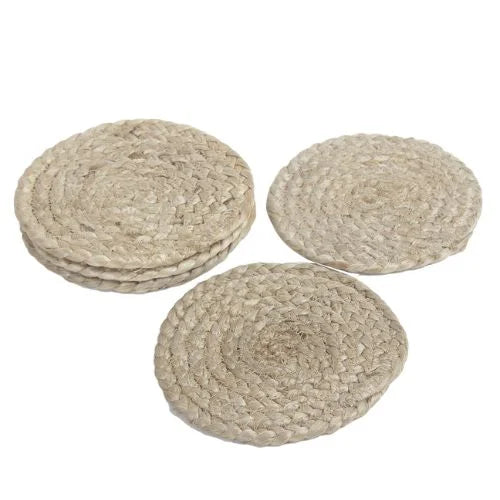 Set of 4 Jute Rope Coasters: Handmade & Boho Chic