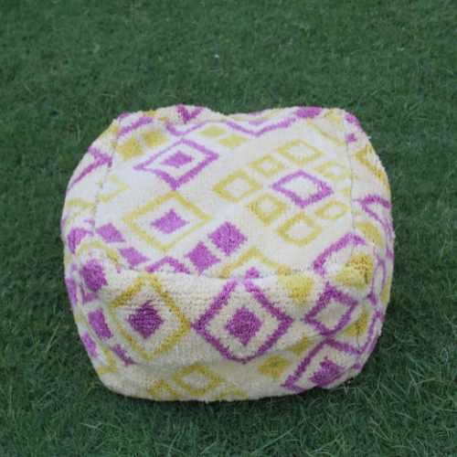 Magenta Wool Pouf | Urban Adorn's Colorful Comfort