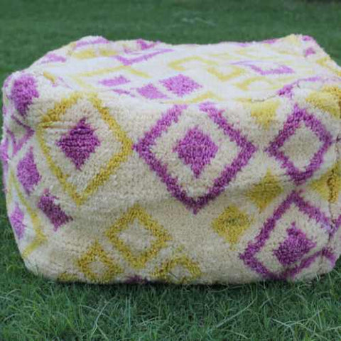 Magenta Wool Pouf | Urban Adorn's Colorful Comfort