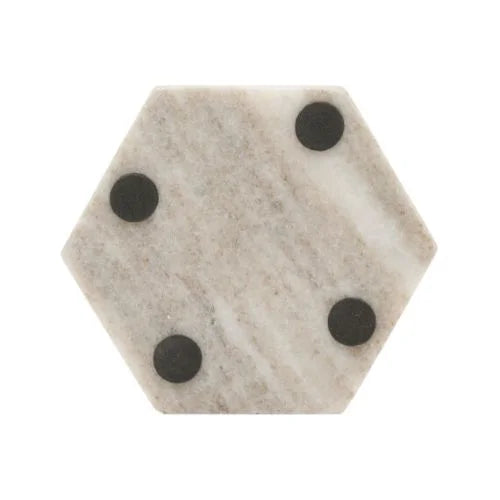 Set of 4 Hexagon Marble Coasters: Chic Home Decor