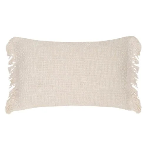 Modern Ivory Lumbar Cotton Cushion Cover: Cotton Comforts