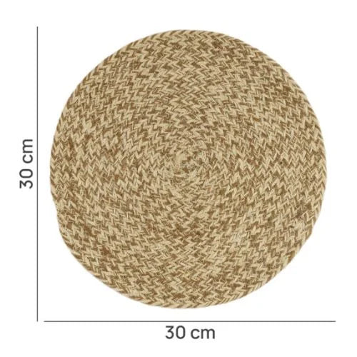 Set of 4 Jute Rope Round Placemats | Maritime Elegance for Dining