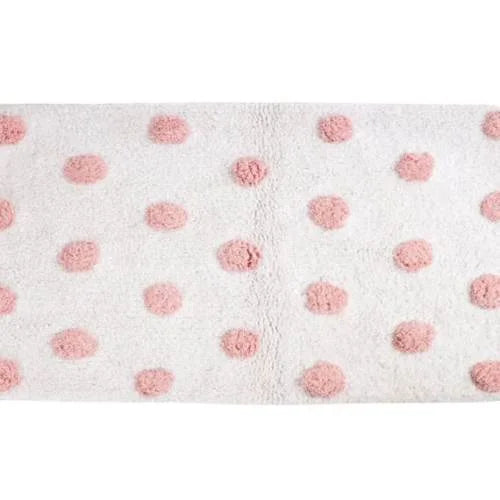 Pink and White Bath Mat - Tufted Cotton Blend of Romance & Luxury