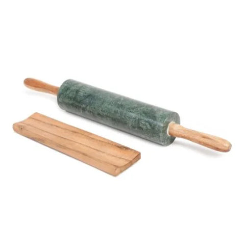 Green Marble Rolling Pin with Wooden Stand: A Fusion of Elegance