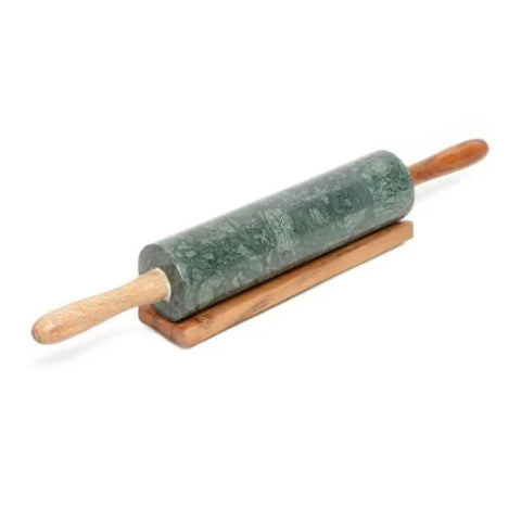 Green Marble Rolling Pin with Wooden Stand: A Fusion of Elegance