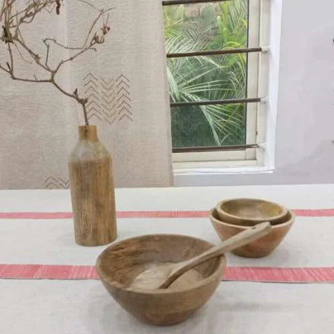 Set of 3 Wooden Christmas Bowls | Urban Adorn Tableware