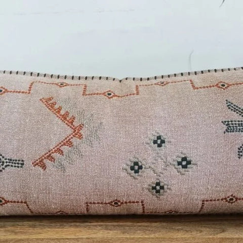 Rug design embroidered Lumbar Boho cushion Cover