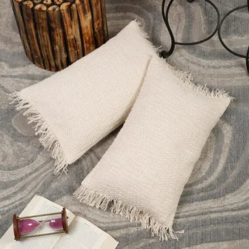 Modern Ivory Lumbar Cotton Cushion Cover: Cotton Comforts