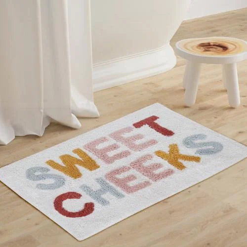 Sweet Cheeks Bath Mat - Hand-Tufted Cotton Bathroom Delight