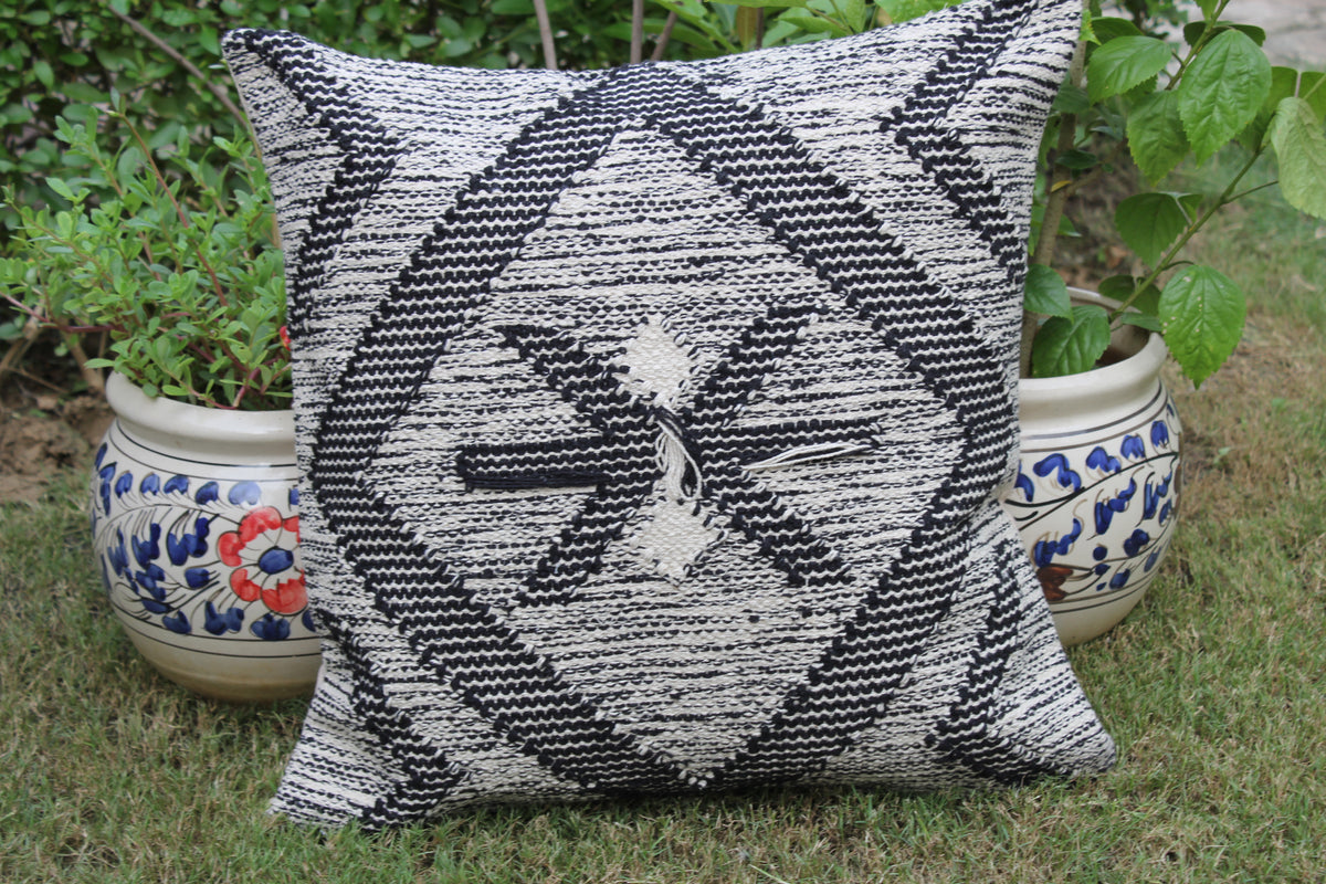 Handwoven Rustic Rug Cushion Cover
