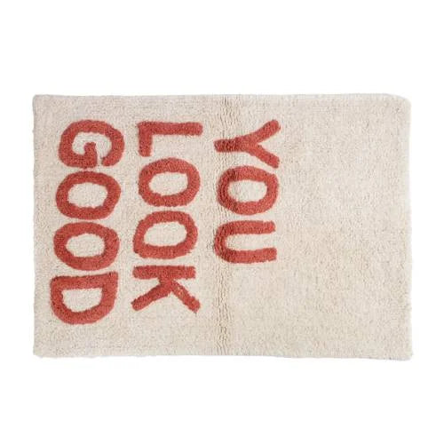 You Look Good Bath Mat - Cotton Comfort with Positive Vibes