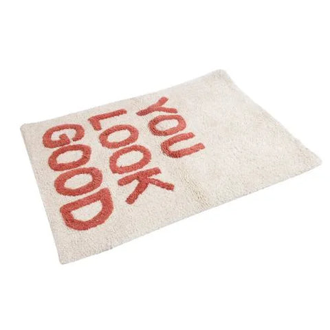 You Look Good Bath Mat - Cotton Comfort with Positive Vibes