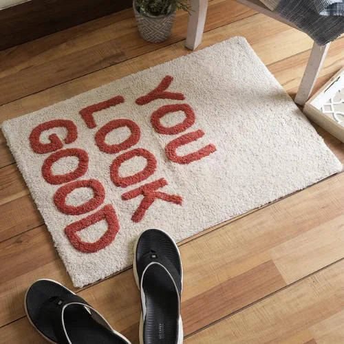 You Look Good Bath Mat - Cotton Comfort with Positive Vibes