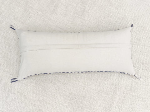 Blue Embroidered Lumbar Cushion Cover