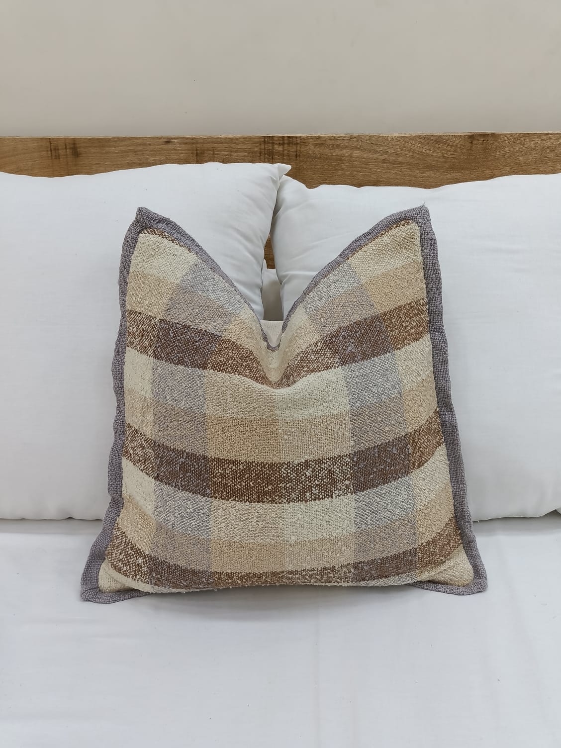 Check Pattern Cotton Cushion Cover