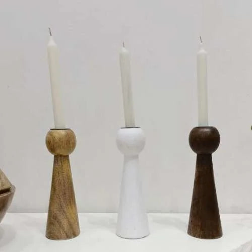 Rustic Charm: Wooden Candle Holder by Urban Adorn