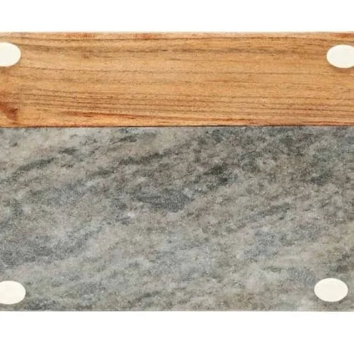 Set of 2 Marble and Wood Trivets by URBAN ADORN